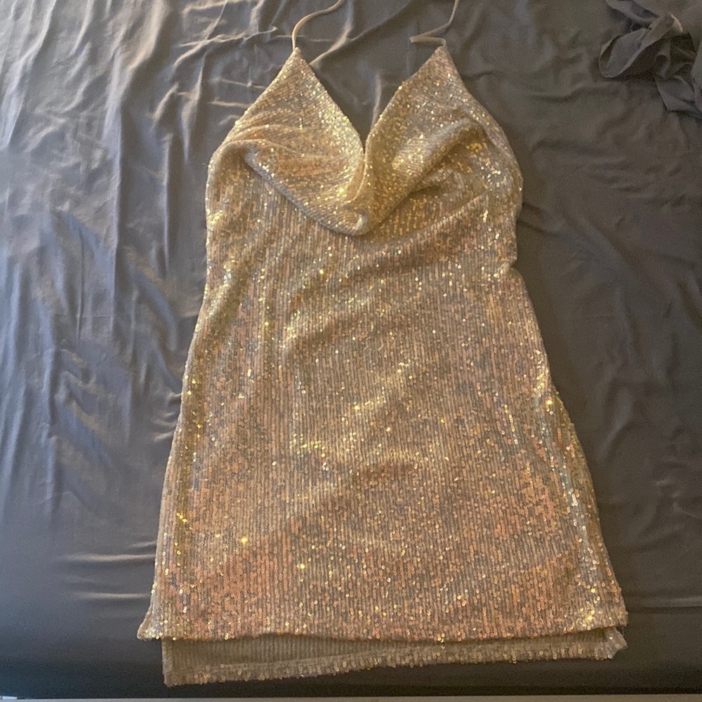 Feeling Frisky Mini Dress - Nude